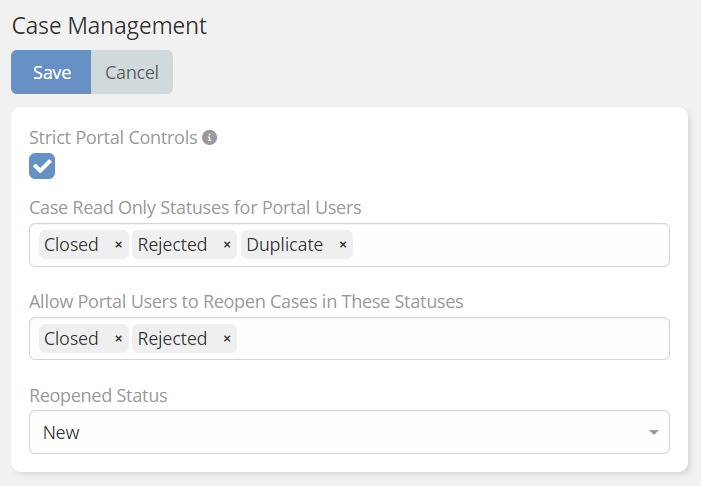 Case Management App Settings