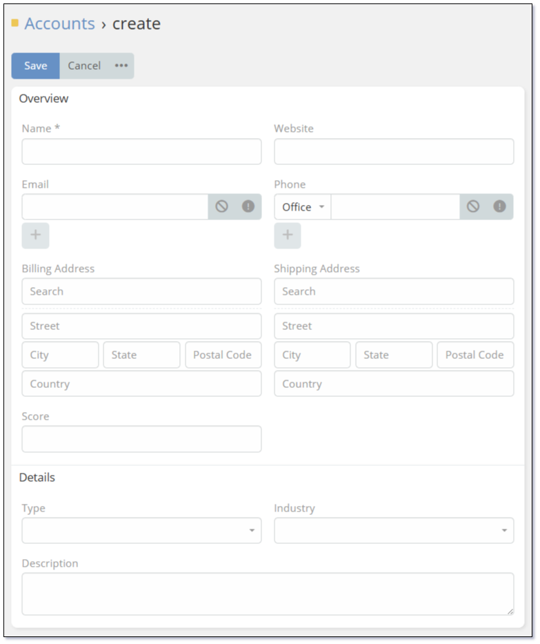 Account Detail View – Light