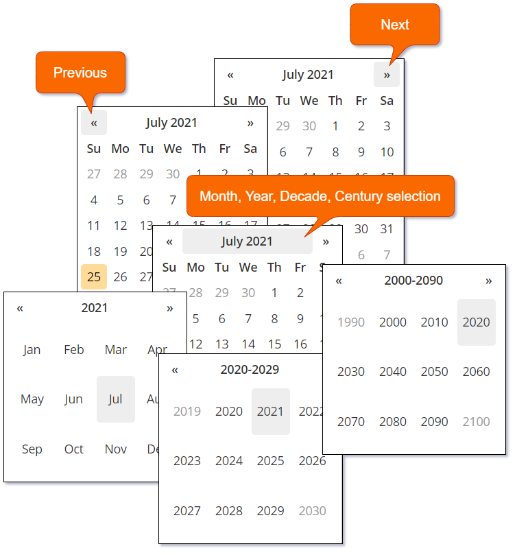 Date Data Type Calendar