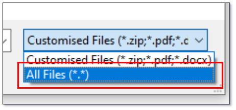 File Selection Dialog - All Files Filter