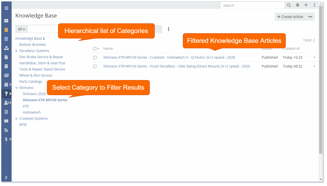 Knowledge Base Categories