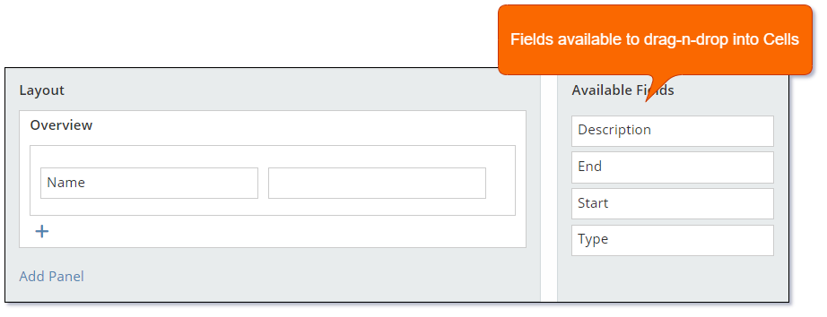 Layout Manager Fields Available to Drag-n-Drop