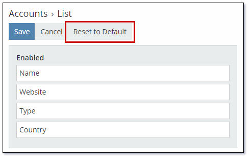 Layout Manager List View Reset to Default