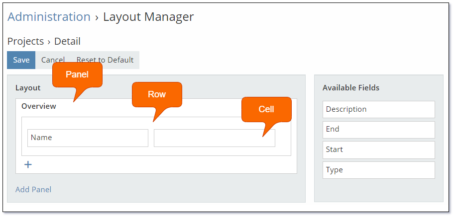 Layout Manager Panel, Rows & Cells