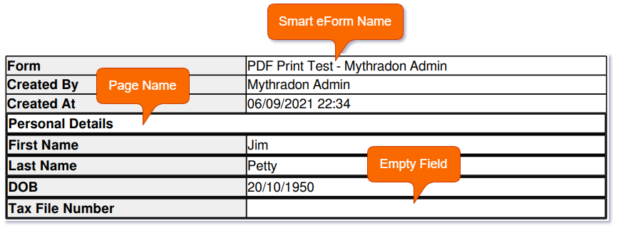 Smart eForm PDF Output