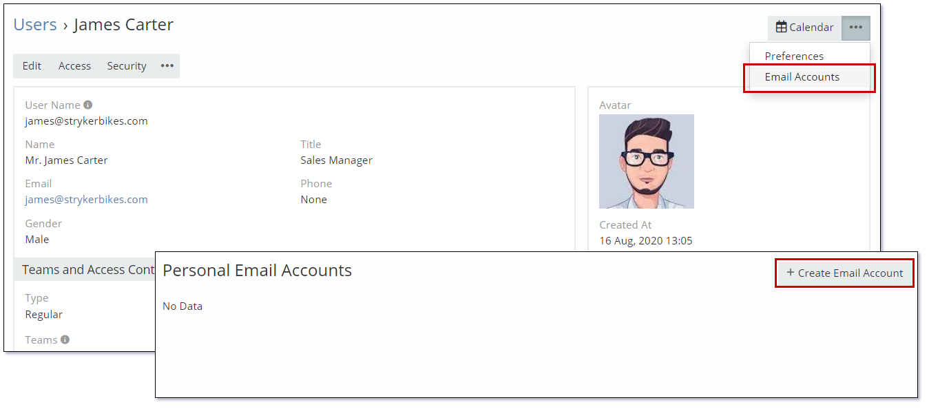 User Email Account Setup